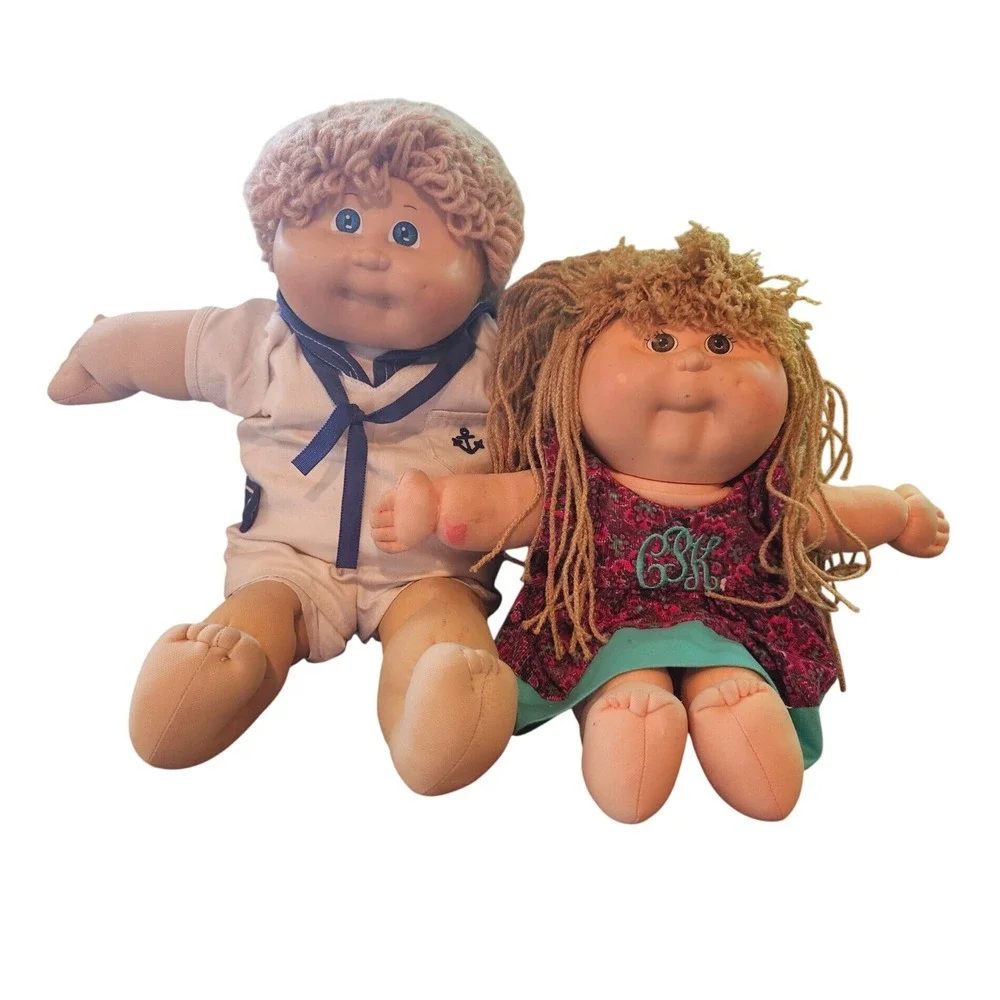 Vintage Cabbage Patch Kids Doll Set Boy Sailor Girl Paisley Hasbro 80s 90s